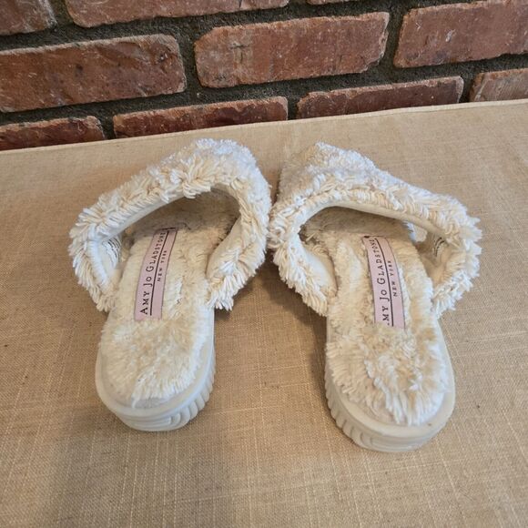 Womens Slippers Fuzzy Amy Jo Gladstone Size 5 Thong Flip Flop Style - Picture 3 of 7